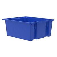 23-1/2 Inch (in) Outside Length (L), 19-1/2 Inch (in) Outside Width (W) and 10 Inch (in) Outside Height (H) Nest and Stack Tote