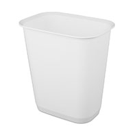 <!--9 Gallon/34 Liter Rectangular Wastebasket (White)-->