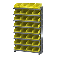 12 Inch (in) Depth Single-Sided Pick Rack with Yellow Shelf Bins (APRS150Y)