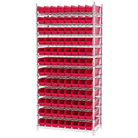 74 Inch (in) Shelf Height Wire Shelving with 30128 Bin - 4