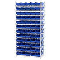 74 Inch (in) Shelf Height Wire Shelving with 30138 Bin