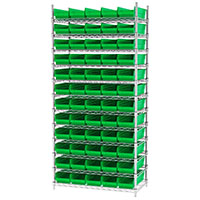 74 Inch (in) Shelf Height Wire Shelving with 30138 Bin - 3