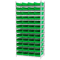 74 Inch (in) Shelf Height Wire Shelving with 30158 Bin - 3