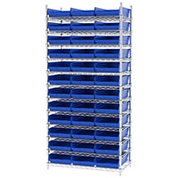 74 Inch (in) Shelf Height Wire Shelving with 30178 Bin