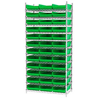 74 Inch (in) Shelf Height Wire Shelving with 30178 Bin - 3