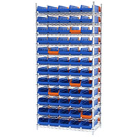 74 Inch (in) Shelf Height Wire Shelving with 36468 Bin