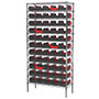 74 Inch (in) Shelf Height Wire Shelving with 36462 Bin (AWS143636462BK)
