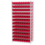 74 Inch (in) Shelf Height Wire Shelving with 30128 Bin - 4