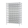 74 Inch (in) Shelf Height Wire Shelving with 30164 Bin