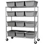 68 Inch (in) Shelf Height Mobile Wire Shelving with 34240 Tub