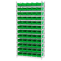 74 Inch (in) Shelf Height Wire Shelving with 30130 Bin - 3