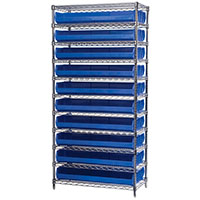 74 Inch (in) Shelf Height Wire Shelving with 30320 Bin