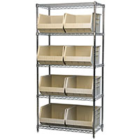 74 Inch (in) Shelf Height Wire Shelving with 30270 Bin - 6