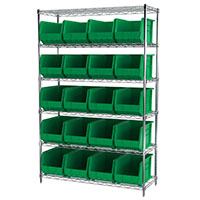 74 Inch (in) Shelf Height Wire Shelving with 30260 Bin - 4