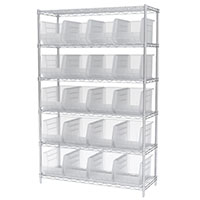 74 Inch (in) Shelf Height Wire Shelving with 30260 Bin - 3