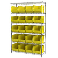 74 Inch (in) Shelf Height Wire Shelving with 30260 Bin - 7
