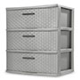 3 Drawer Wide Weave Tower (Cement)