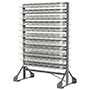AkroBins® 7-3/8 Inch (in) Bin Length (L) Double-Sided Rack with Clear