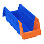 Indicator® 11-5/8 Inch (in) Outside Length (L) and  4-1/4 Inch (in) Outside Width (W) Blue/Orange Two-Tone Inventory Control Bin