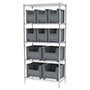 74 Inch (in) Shelf Height Wire Shelving with 13014 and 13018 Bin - 3