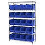 74 Inch (in) Shelf Height Wire Shelving with 30260 Bin - 2