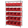 74 Inch (in) Shelf Height Wire Shelving with 30260 Bin - 5