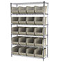 74 Inch (in) Shelf Height Wire Shelving with 30260 Bin - 6